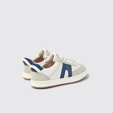 Back view of Runner Multicolor Leather and Nubuk Sneakers for kids.