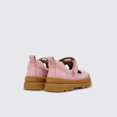 Back view of Brutus Pink Leather Shoes for Kids.