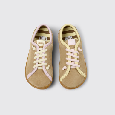 Overhead view of Twins Multicolor Suede and Leather Shoes for kids.