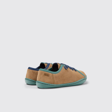 Back view of Twins Multicolor Suede and Leather Shoes for kids.