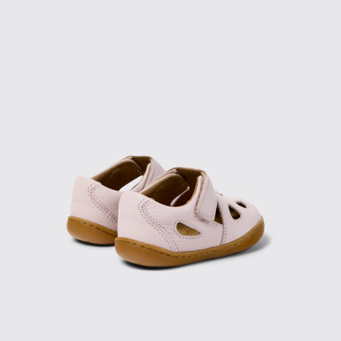 Back view of Peu Pink Leather Closed Sandals for kids.