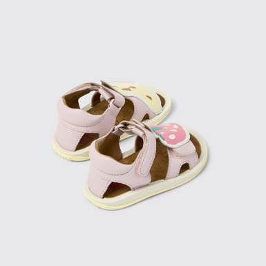 Back view of Twins Multicolor Leather Sandals for kids.