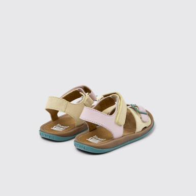 Back view of Twins Yellow Nubuck and Leather Sandals for kids.