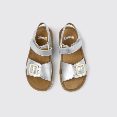 Bicho Sandales en cuir grises pour enfants.