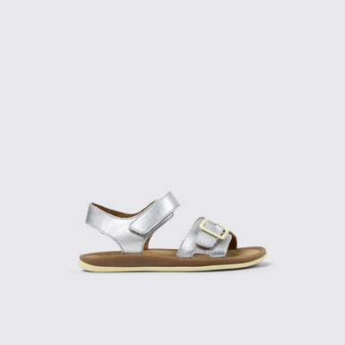 Bicho Sandales en cuir grises pour enfants.