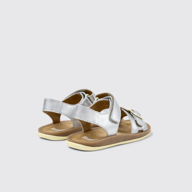 Bicho Sandales en cuir grises pour enfants.