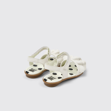 Twins Sandales blanches en cuir pour enfants.