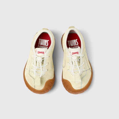 Overhead view of Twins Yellow Nubuck Sneakers for kids.