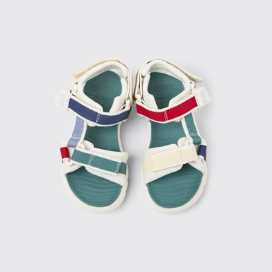 Overhead view of Twins Multicolor Textile Sandals for kids.