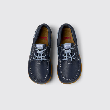 Peu Náuticos de piel azules para niños.