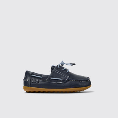 Peu Náuticos de piel azules para niños.