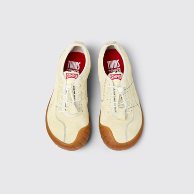 Overhead view of Twins Yellow Nubuck Sneakers for kids.