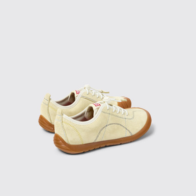 Back view of Twins Yellow Nubuck Sneakers for kids.