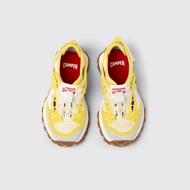 Drift Trail Chaussures semi-ouvertes pour enfants en textile et nubuck blanc et jaune.