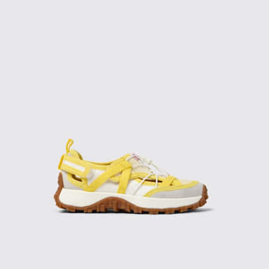 Drift Trail Chaussures semi-ouvertes pour enfants en textile et nubuck blanc et jaune.