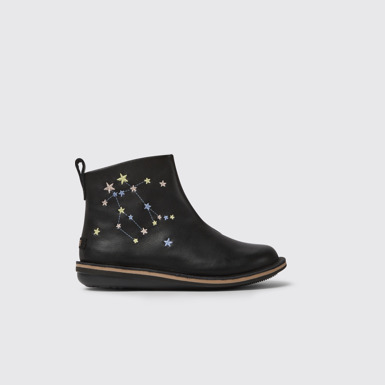 Side view of Twins Black leather boots