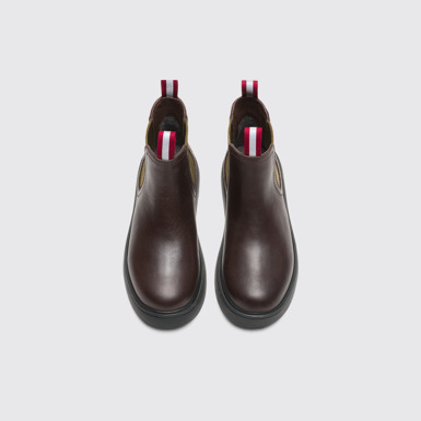 Overhead view of Norte Brown Boots for Kids