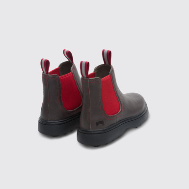 Back view of Norte Dark grey ankle boot for boys