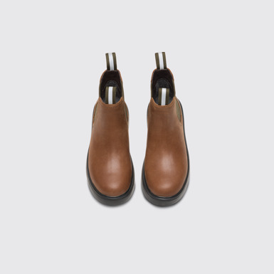 Overhead view of Norte Brown ankle boot for boys