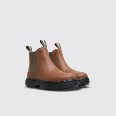 Front view of Norte Brown ankle boot for boys