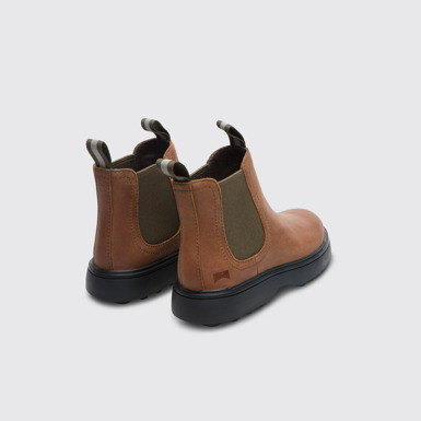 Back view of Norte Brown ankle boot for boys