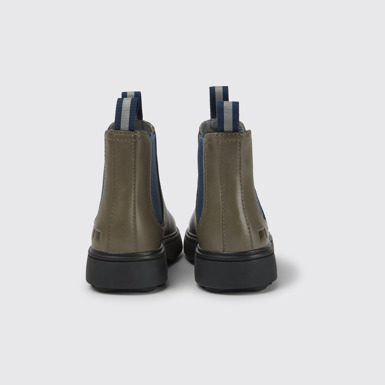 Back view of Norte Gray and blue ankle boots