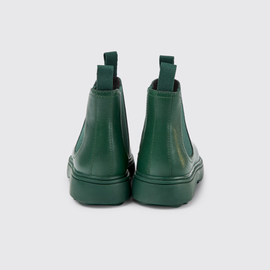 Back view of Norte Green leather Chelsea boots  for kids