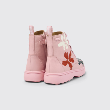 Back view of Twins Multicolor Leather Ankle Boots for Kids.