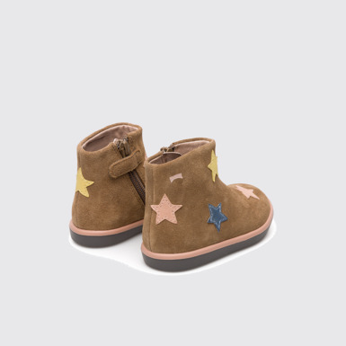 Back view of Twins Brown Boots for Kids