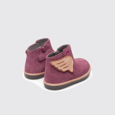 Back view of Pursuit Purple Boots for Kids