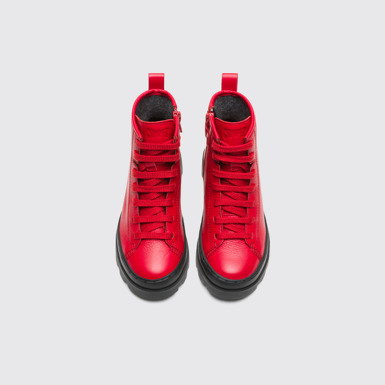 Overhead view of Brutus Red Boots for Kids