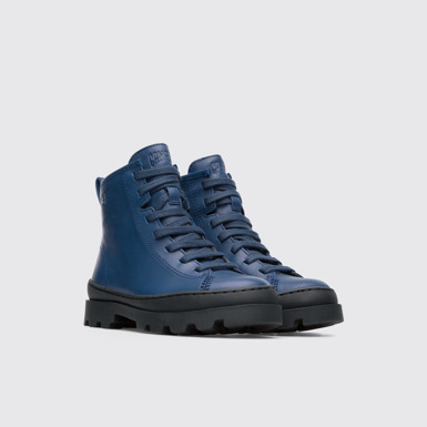 Front view of Brutus Blue lace up ankle boot for boys