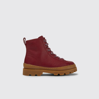 Side view of Brutus Red lace up leather boots