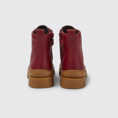 Back view of Brutus Red lace up leather boots