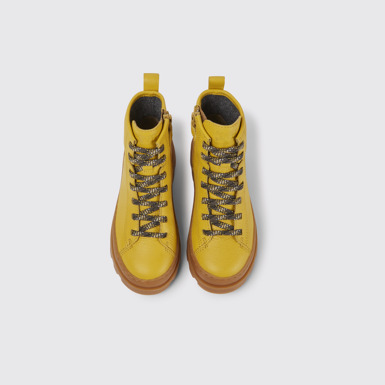 Brutus Bottes à lacets en cuir jaune