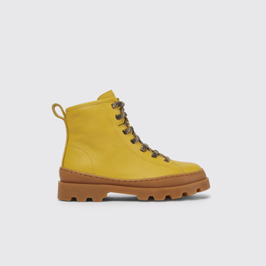 Brutus Bottes à lacets en cuir jaune