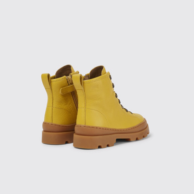 Brutus Bottes à lacets en cuir jaune