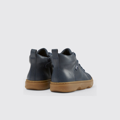 Back view of Kiddo Blue leather ankle boots