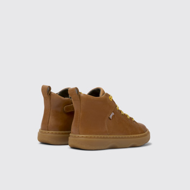 Back view of Kiddo Brown leather ankle boots