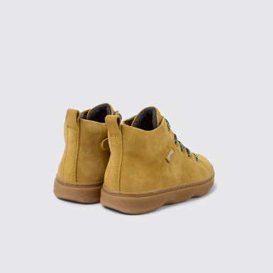Back view of Kiddo Brown nubuck ankle boots for kids