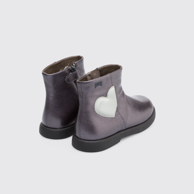 Back view of Duet Girl's grey zip boot