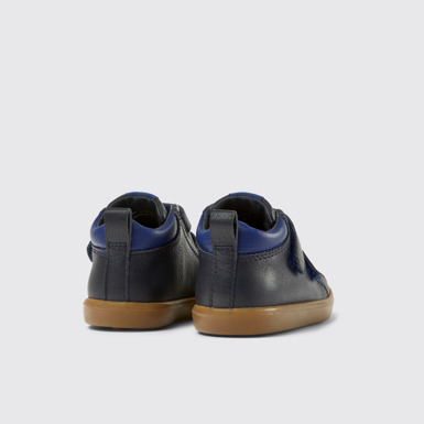 Back view of Pursuit Navy blue leather sneakers