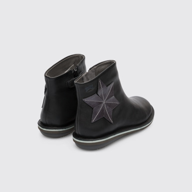 Back view of Twins Black TWINS zip boot for girls