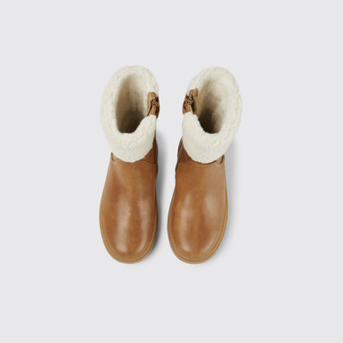 Overhead view of Kiddo Brown boots