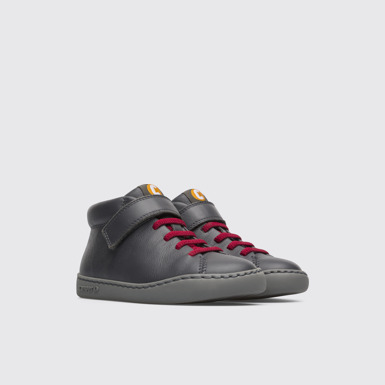 Front view of Peu Touring Dark grey ankle boot for boys