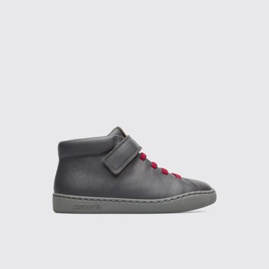 Side view of Peu Touring Dark grey ankle boot for boys