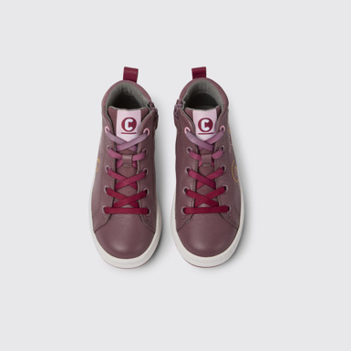 Overhead view of Twins Purple sneakers