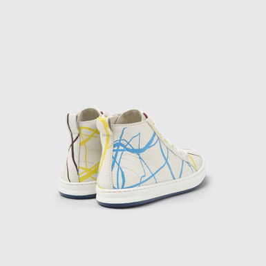 Back view of Twins Multicolored leather ankle boots for kids