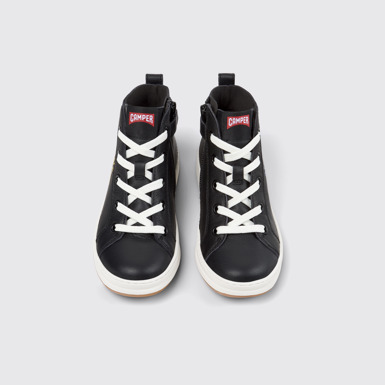 Overhead view of Twins Multicolor Leather Sneaker Booties for Kids.