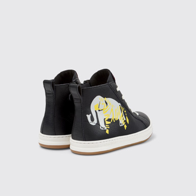 Back view of Twins Multicolor Leather Sneaker Booties for Kids.